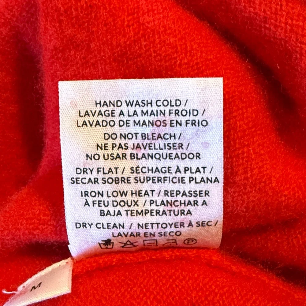 NAADAM Cashmere Sweater Sz M Red The Original Crewneck Ribbed Detail Minimalist - Picture 11 of 12
